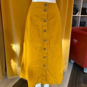 Madewell Midi Length Mustard Skirt